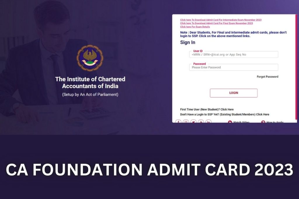 CA Foundation Admit Card 2023 - CPT Hall Ticket Download