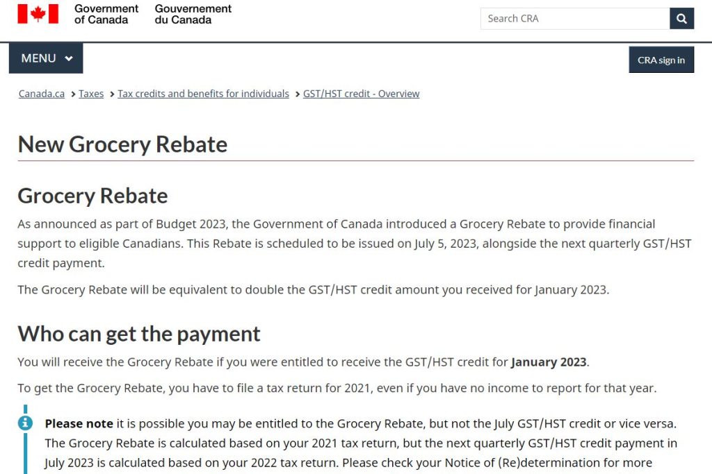 Ontario Grocery Rebate  - Apply Online & Know Who Is Eligible For Rebate?