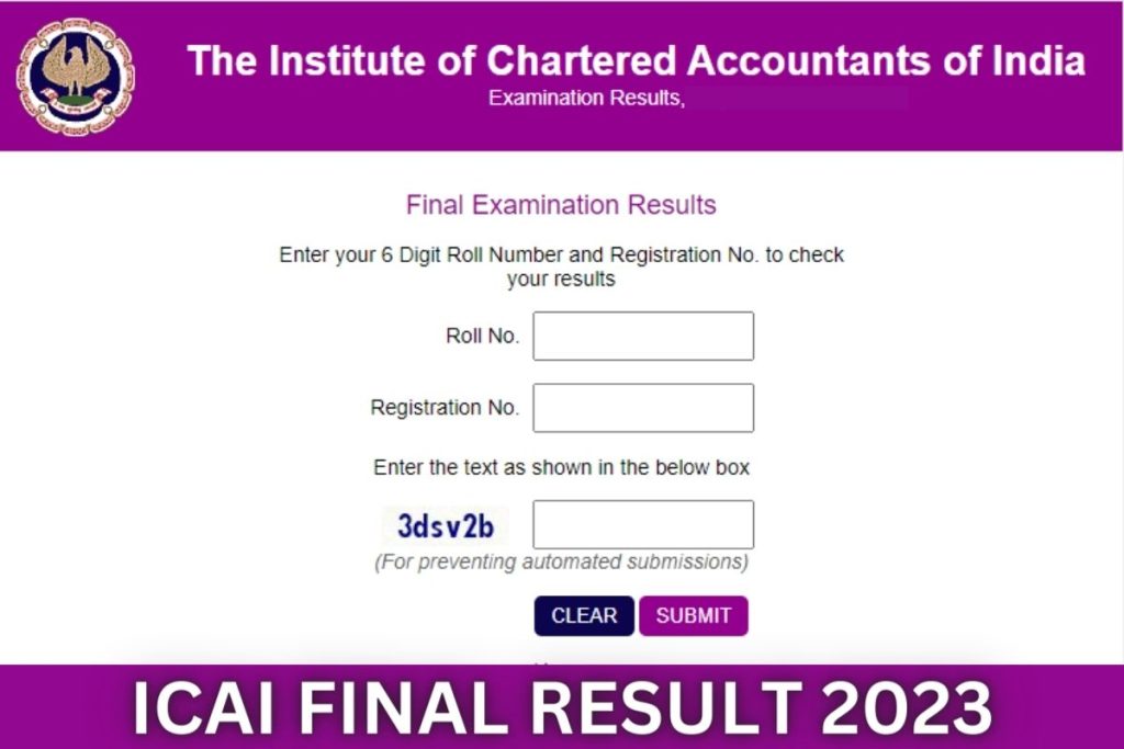 CA Final Result November 2023 - CA Final Pass Percentage