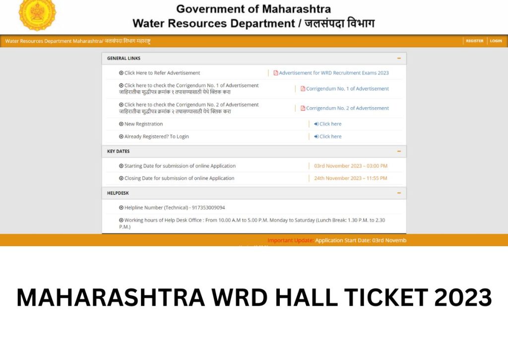 Maharashtra WRD Hall Ticket 2023 Download - Admit Card